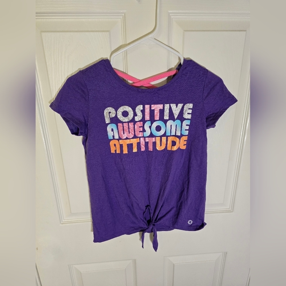 Pro Player Girls Purple Athleisure Tie Front Tee 14